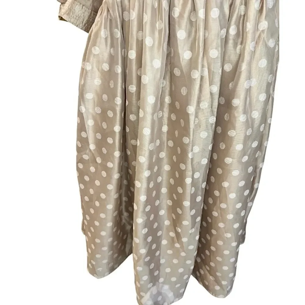 En Saison tan polka dot babydoll Minidress Desiree Organza  New wedding neutral - Picture 6 of 13